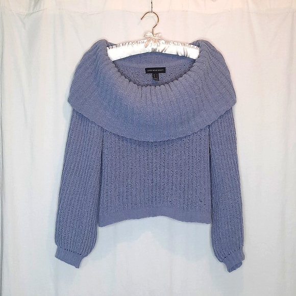 STREETWEAR SOCIETY Off the Shoulder, Cowl Neck, Crop Sweater Pullover - Picture 7 of 9
